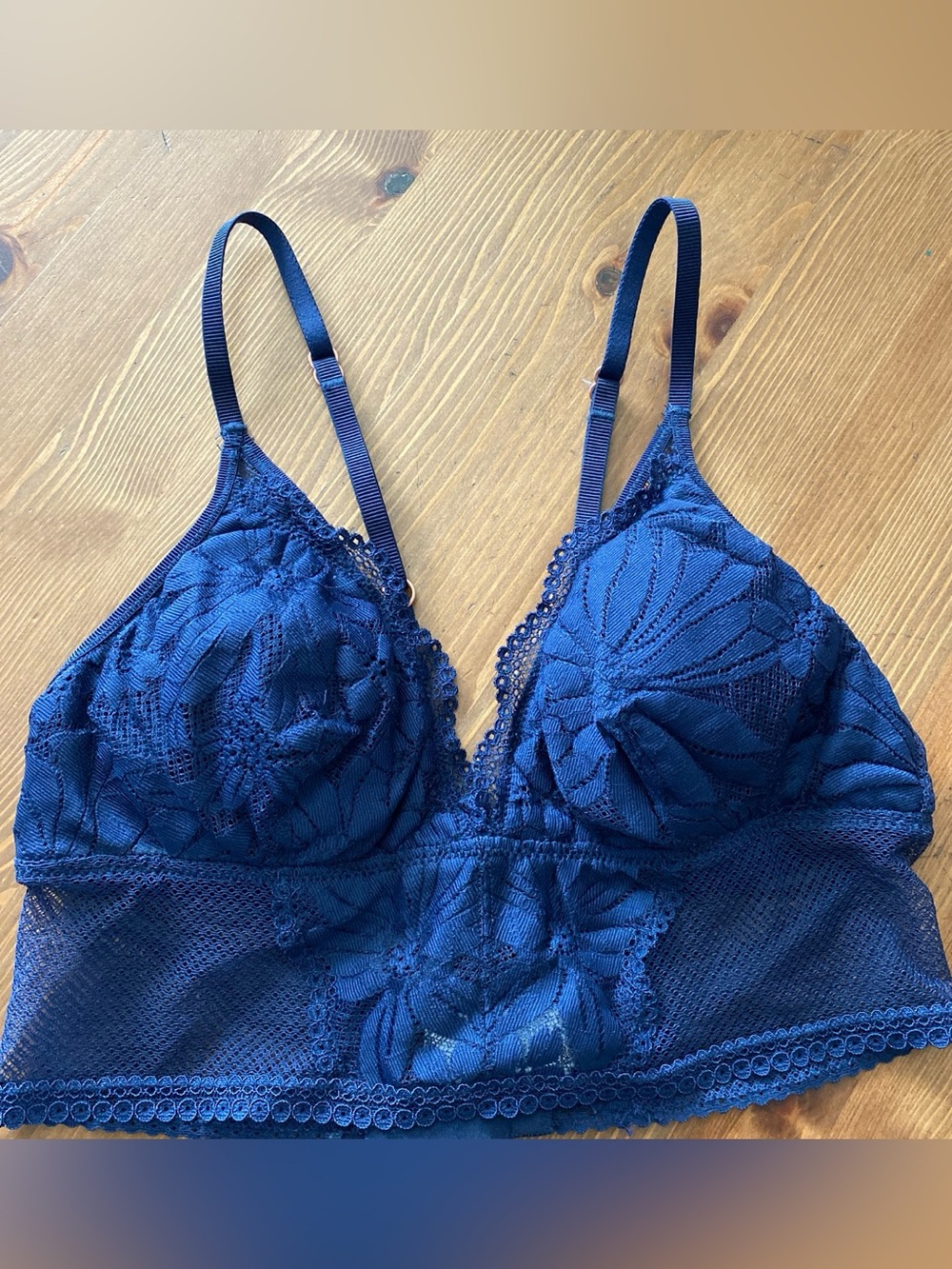 aerie Navy Lace Longline Bralette